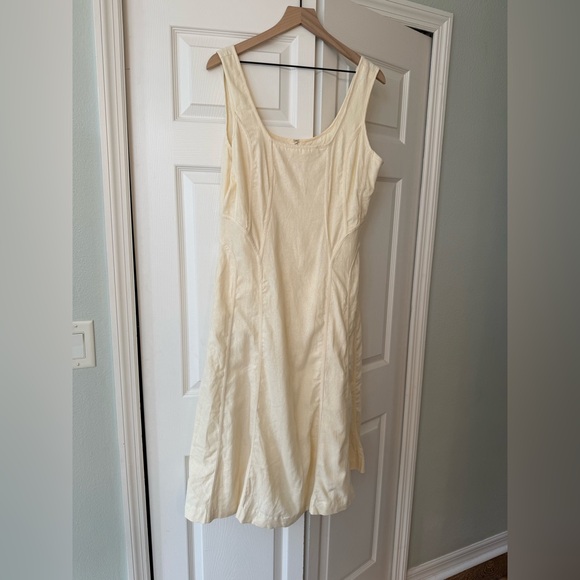 House of Harlow 1960 Cream Linen Blend Midi Dress. Size L - Picture 4 of 7